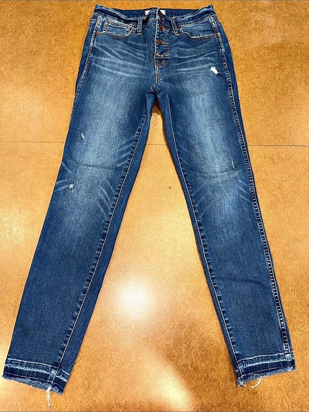 Madewell 10" High-Rise Skinny Jeans: Button-Front Edition Blue Waist 28